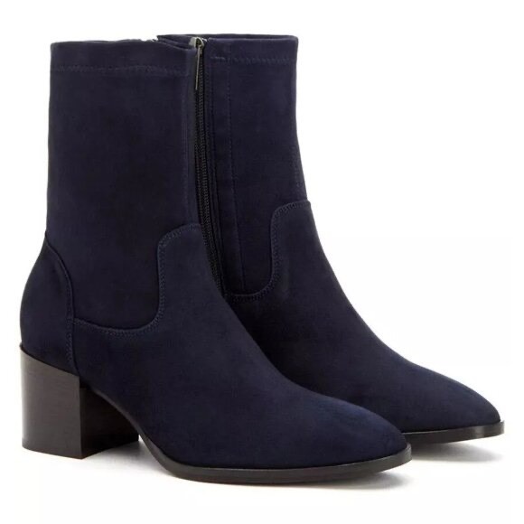 AQUATALIA Womens Tilly Weatherproof Bootie Size 7 Suede‎ Ankle Boots Navy Blue - Picture 1 of 14